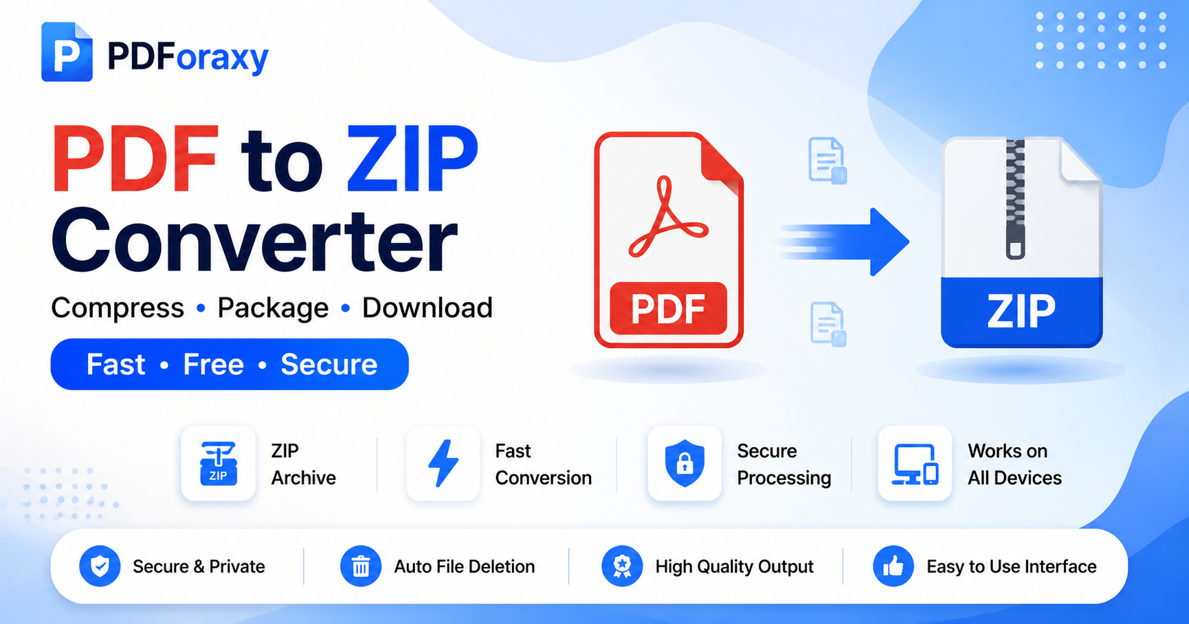 PDF to ZIP Converter Online Free – Compress PDF into ZIP | PDForaxy
